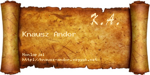 Knausz Andor névjegykártya